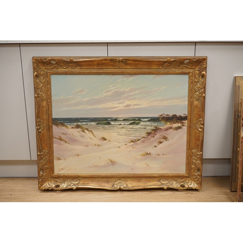 1749 - Horst Altermann (German 1925-1978), oil on canvas, Sand dunes, signed, 59 x 79cm, ornately framed. C... 