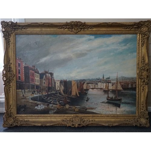 1783 - J.S. Guy (English, 19thC.), oil on canvas, 'Plymouth, Barbican', signed and titled, 60 x 90cm. Condi... 