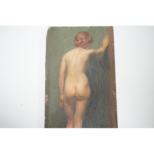 1794 - Allan Douglas Davidson RBA, ROI (1873-1932), oil on panel, full length study of a nude woman, signed... 