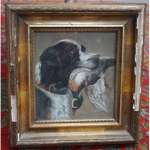 1805 - Early 20th century, English School, Study of a gun dog and game, unsigned, 22 x 20cm. Condition - fa... 