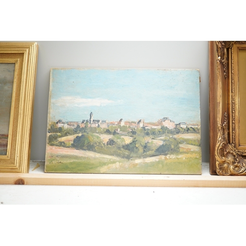 1806 - Lord Methuen R.A. (1886-1974), oil on board, Argenton-Chateau (2 Sevres), signed, New English Art Cl... 