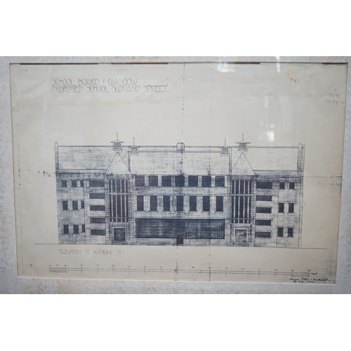 1810 - After Rennie Mackintosh, set of four modern prints, School Board of Glasgow, 41 x 62cm. Condition - ... 