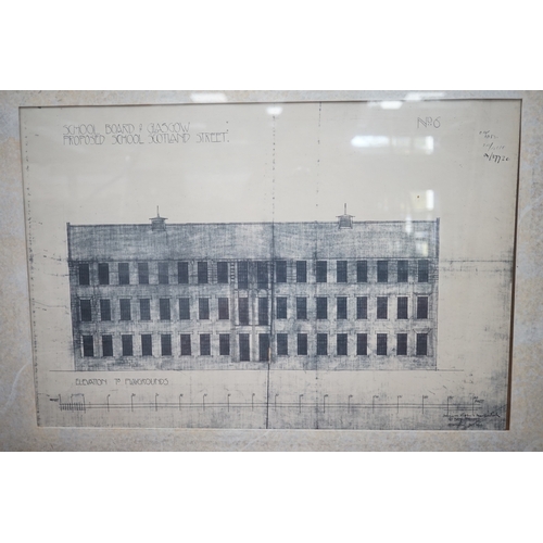 1810 - After Rennie Mackintosh, set of four modern prints, School Board of Glasgow, 41 x 62cm. Condition - ... 