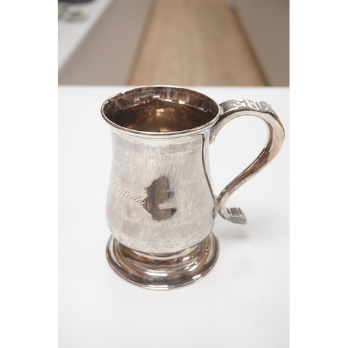 1829 - A George II provincial silver tankard by John Langlands I, with later engraved inscription, Newcastl... 