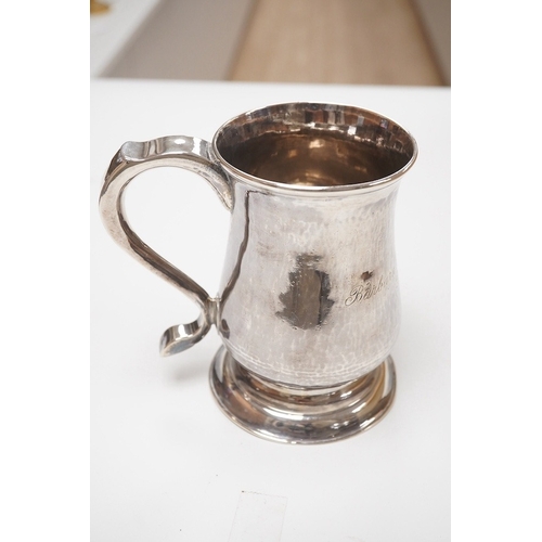 1829 - A George II provincial silver tankard by John Langlands I, with later engraved inscription, Newcastl... 