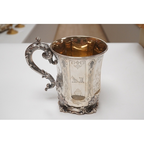 1829 - A George II provincial silver tankard by John Langlands I, with later engraved inscription, Newcastl... 