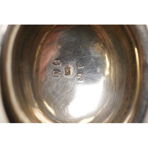 1836 - A French 800 standard white metal taste vin, 11cm, together with a George III silver toddy ladle, Lo... 