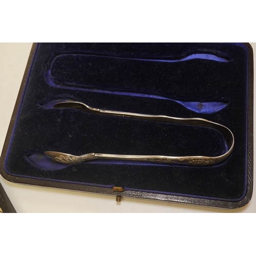 1836 - A French 800 standard white metal taste vin, 11cm, together with a George III silver toddy ladle, Lo... 