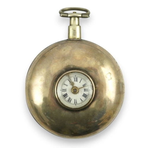 1924 - An unusual George III silver half hunter keywind pocket watch, by Recordon & Dupont, Cockspur St. Ch... 