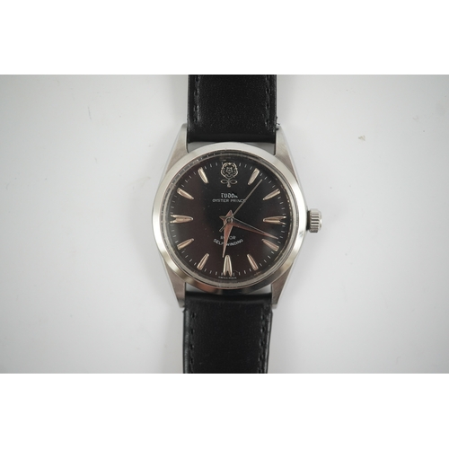 101 - A gentleman's early 1970's stainless steel Tudor Oyster Prince Rotor Self-Winding wrist watch, on a ... 