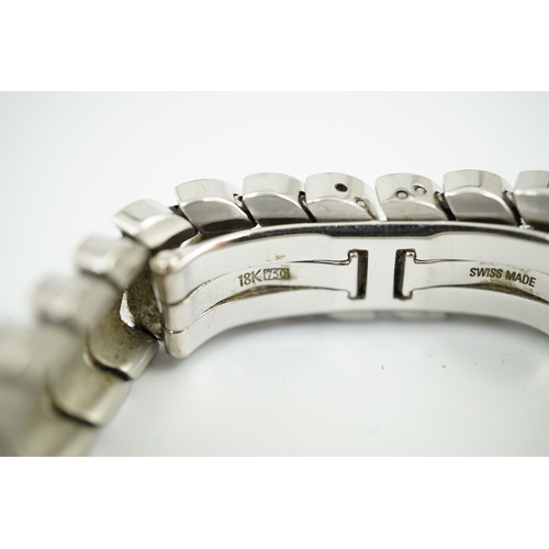 110 - A lady's recent 18ct white gold and diamond set Cartier La Dona quartz wrist watch, on an 18ct white... 