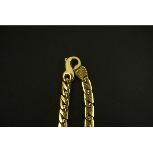 158 - A modern 18ct gold shaped link chain, 44cm, 37.9 grams.