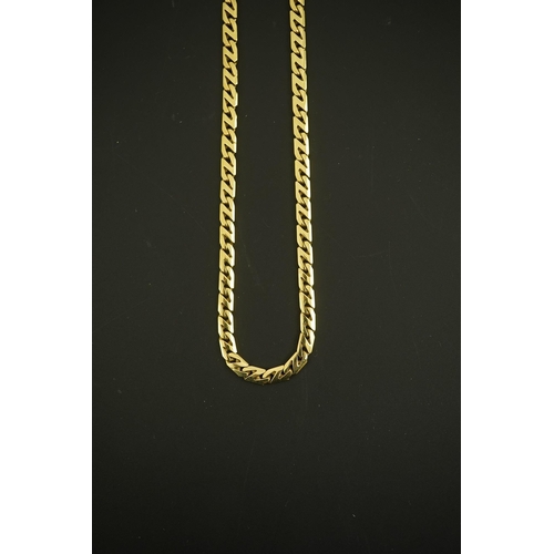 158 - A modern 18ct gold shaped link chain, 44cm, 37.9 grams.