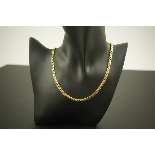 158 - A modern 18ct gold shaped link chain, 44cm, 37.9 grams.