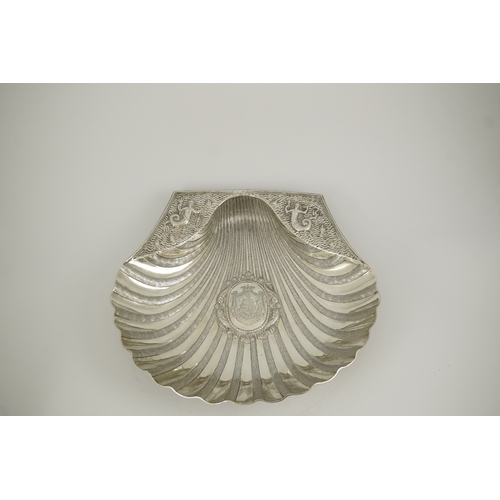 17 - A good large Victorian silver shell shaped basin, by John Samuel Hunt (Hunt & Roskell late Storr & M... 