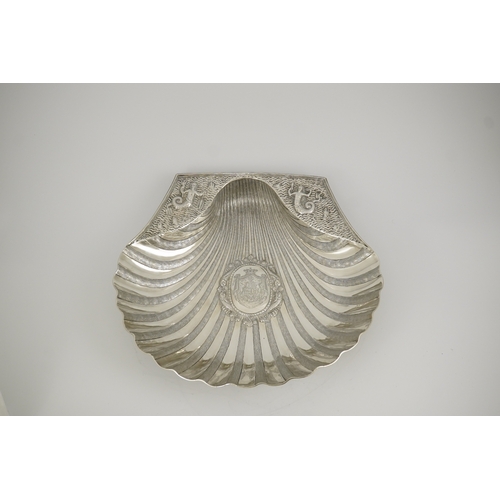 17 - A good large Victorian silver shell shaped basin, by John Samuel Hunt (Hunt & Roskell late Storr & M... 