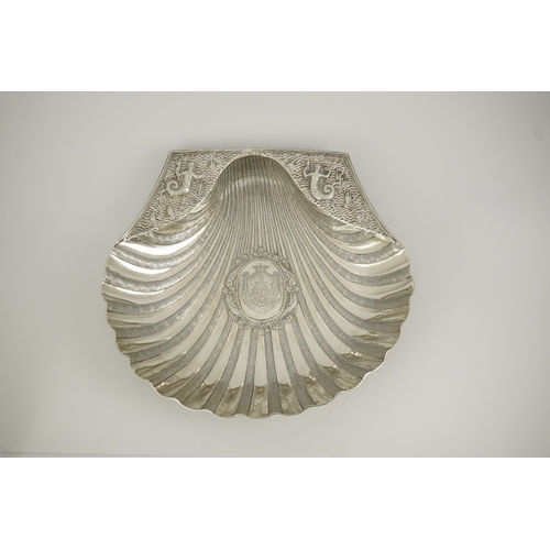 17 - A good large Victorian silver shell shaped basin, by John Samuel Hunt (Hunt & Roskell late Storr & M... 