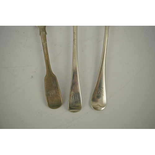 22 - A quantity of assorted mainly 19th century and later silver flatware, various dates and makers, 49.9... 