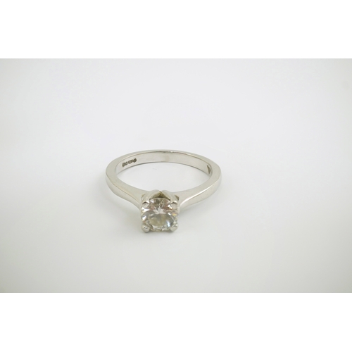 244 - A modern platinum and solitaire diamond set ring, with an accompanying GIA report dated 13/12/2011, ... 