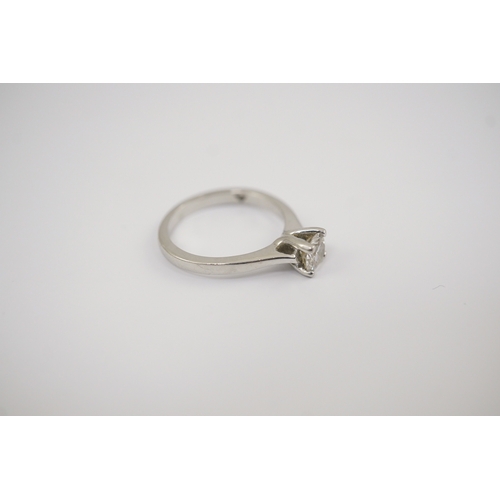 244 - A modern platinum and solitaire diamond set ring, with an accompanying GIA report dated 13/12/2011, ... 