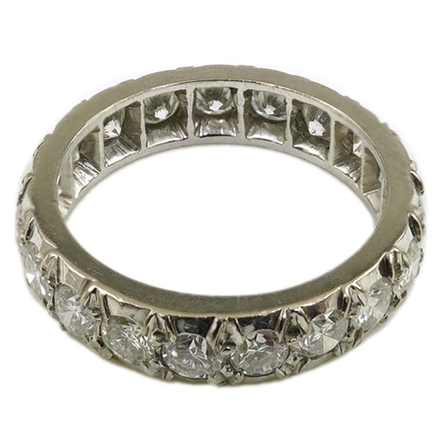 259 - A platinum? and nineteen stone illusion set diamond full eternity ring, size M, gross weight 4.7 gra... 