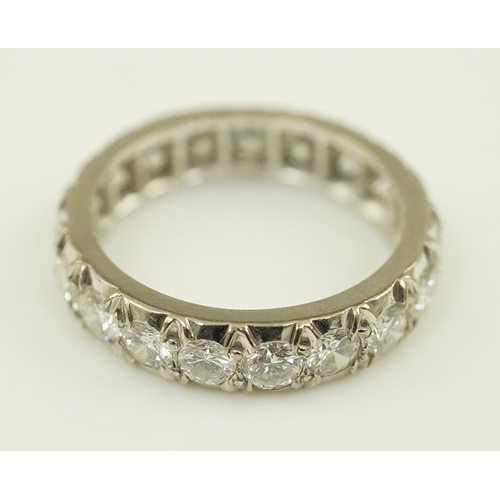 259 - A platinum? and nineteen stone illusion set diamond full eternity ring, size M, gross weight 4.7 gra... 