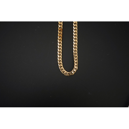 274 - A modern 9ct gold curb link chain, 54cm, 42.5 grams.