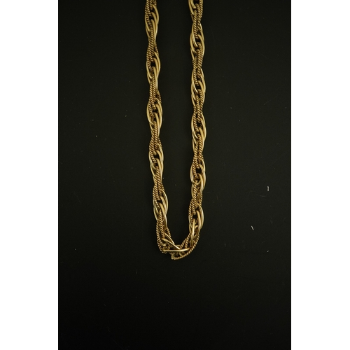 278 - A modern 9ct gold multi oval link interwoven necklace, 48cm, 24.9 grams.