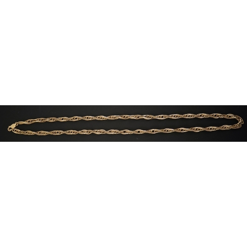 278 - A modern 9ct gold multi oval link interwoven necklace, 48cm, 24.9 grams.