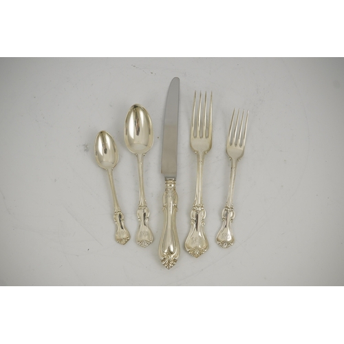 29 - Twenty four items of Victorian silver double struck Prince Albert pattern flatware by George Adams, ... 