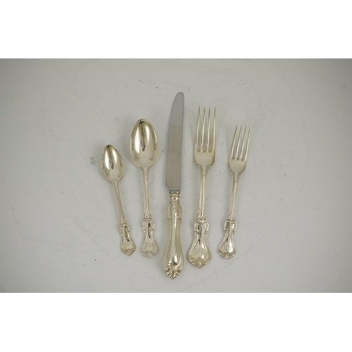 29 - Twenty four items of Victorian silver double struck Prince Albert pattern flatware by George Adams, ... 