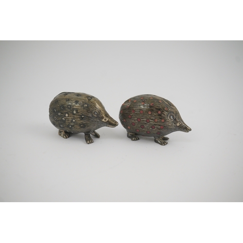 42 - Two Edwardian silver novelty pin cushions, modelled as porcupines, Levi & Salaman, Birmingham, 1905 ... 