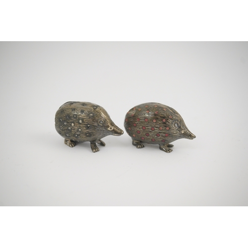 42 - Two Edwardian silver novelty pin cushions, modelled as porcupines, Levi & Salaman, Birmingham, 1905 ... 