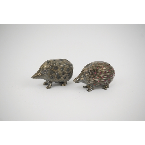 42 - Two Edwardian silver novelty pin cushions, modelled as porcupines, Levi & Salaman, Birmingham, 1905 ... 