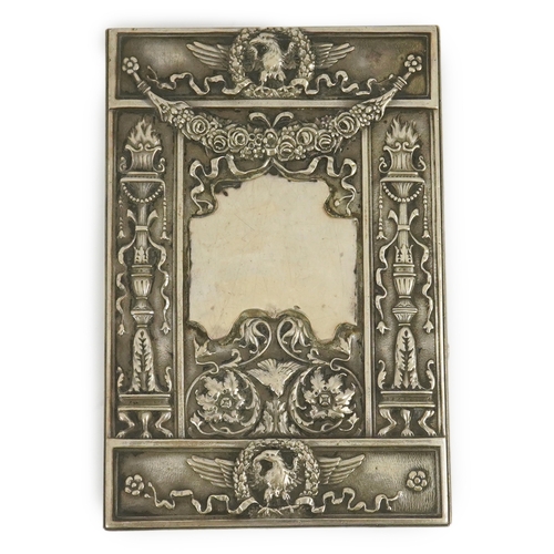 51 - An early 20th century Russian 84 zolotnik silver embossed rectangular box, master V. Pivkin, with hi... 