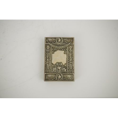 51 - An early 20th century Russian 84 zolotnik silver embossed rectangular box, master V. Pivkin, with hi... 