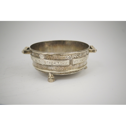 55 - A George V Arts & Crafts planished silver replica of a late 15th century Winchester Bushel measure, ... 