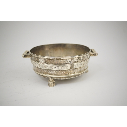 55 - A George V Arts & Crafts planished silver replica of a late 15th century Winchester Bushel measure, ... 