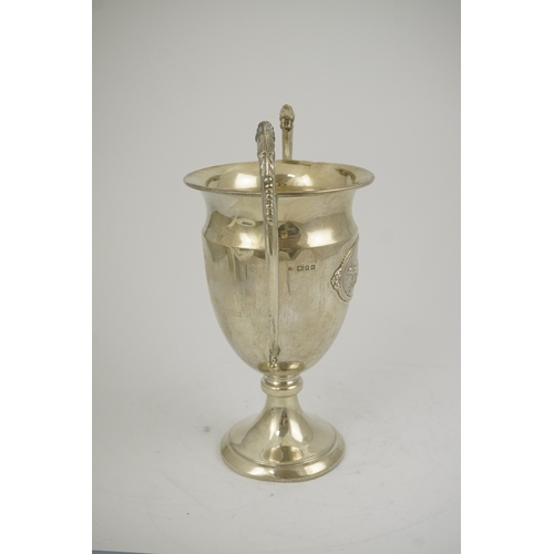 59 - A George V silver two handled presentation greyhound trophy cup, 'The Purley Cup', by Blackmore & Fl... 