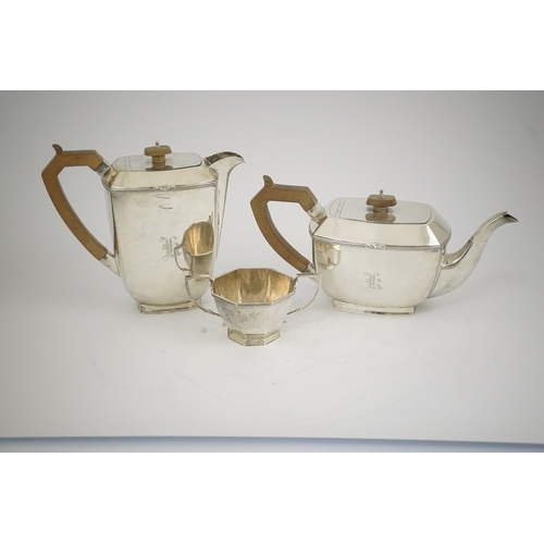 61 - A George V Scottish silver teapot and hot water pot, by Henry Tatton & Son, Edinburgh, 1934, togethe... 