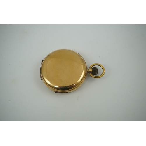 87 - An Astra gold plated quarter repeating hunter pocket watch, with Roman dial and subsidiary seconds, ... 