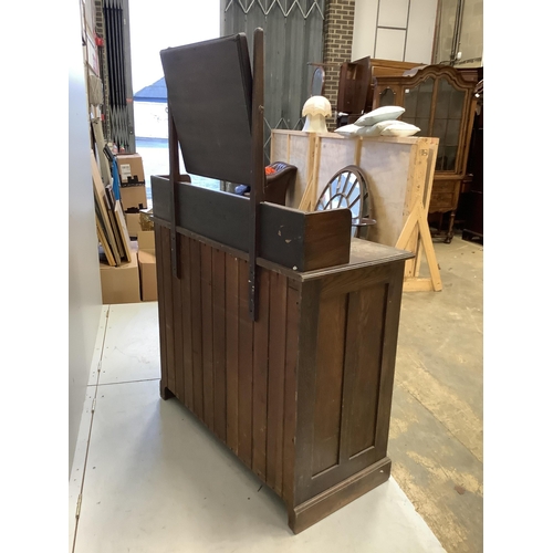 1002 - An early 20th century oak dressing chest, width 107cm, depth 49cm, height 155cm. Condition - poor. P... 