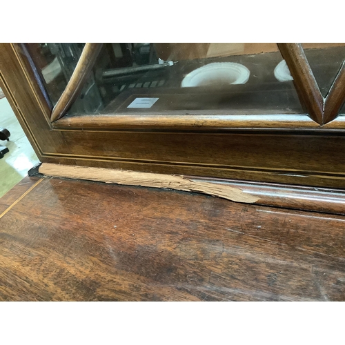 1064 - A George III mahogany secretaire bookcase, width 120cm, depth 53cm, height 224cm. Condition - fair... 