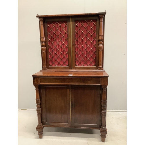 1072 - An early Victorian mahogany secretaire bookcase, width 77cm, depth 44cm, height 138cm. Condition - f... 