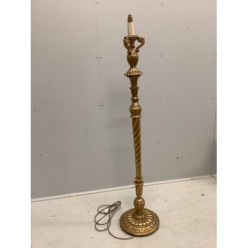 1094 - A giltwood standard lamp, height 159cm. Condition - fair