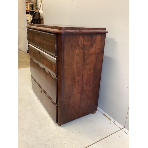 1096 - A mid 19th century French mahogany chest of drawers, width 105cm, depth 52cm, height 99cm. Condition... 