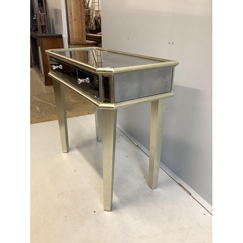 1128 - A Contemporary mirrored side table, width 92cm, depth 43cm, height 83cm. Condition - fair