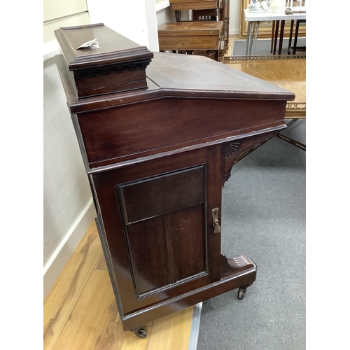 1150 - A late Victorian mahogany davenport, width 55cm, depth 56cm, height 93cm. Condition - fair