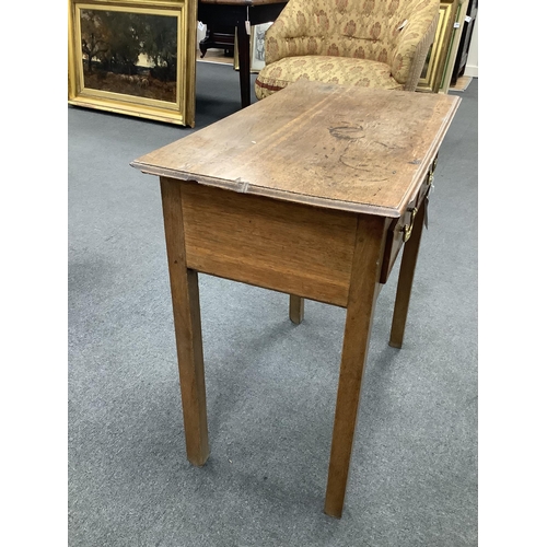 1153 - A small 18th century oak two drawer side table, width 69cm, depth 39cm, height 70cm. Condition - poo... 