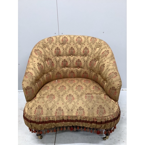 1154 - A pair of Provosi upholstered 'Tuffet' armchairs, width 94cm, depth 82cm, height 86cm. Condition - f... 